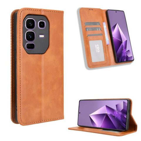 Magnetic Buckle Retro Texture Leather Phone Case, For Infinix Smart 10 / Tecno Pop 10 4G, For Infinix GT 30 Pro 5G, For Infinix Note 50s 5G, For Infinix Note 50x 5G, For Infinix Note 50 Pro+, For Infinix Note 50 4G / Note 50 Pro 4G                     ...