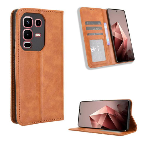 Magnetic Buckle Retro Texture Leather Phone Case, For Infinix Smart 10 / Tecno Pop 10 4G, For Infinix GT 30 Pro 5G, For Infinix Note 50s 5G, For Infinix Note 50x 5G, For Infinix Note 50 Pro+, For Infinix Note 50 4G / Note 50 Pro 4G                     ...