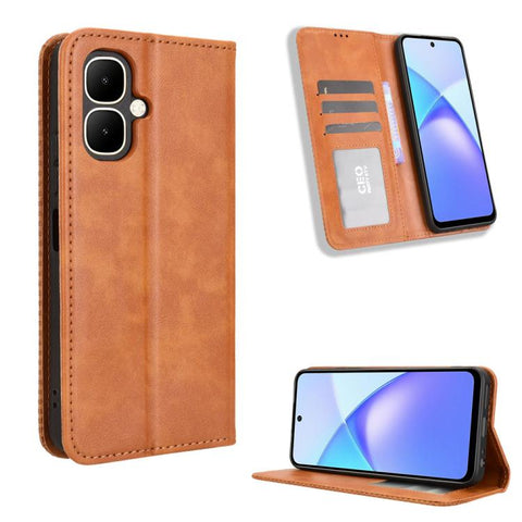 Magnetic Buckle Retro Texture Leather Phone Case, For Infinix Smart 10 / Tecno Pop 10 4G, For Infinix GT 30 Pro 5G, For Infinix Note 50s 5G, For Infinix Note 50x 5G, For Infinix Note 50 Pro+, For Infinix Note 50 4G / Note 50 Pro 4G                     ...