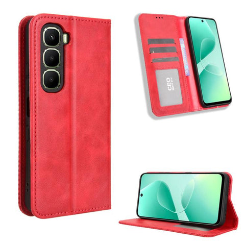 Magnetic Buckle Retro Texture Leather Phone Case, For Infinix Hot 70 Pro 5G, For Infinix GT 50 Pro 5G, For Infinix Hot 70 4G, For Infinix Note 60 Ultra 5G, For Infinix Note Edge 5G, For Infinix Smart 20 4G, For Infinix Note 60 / 60 Pro 5G              ...