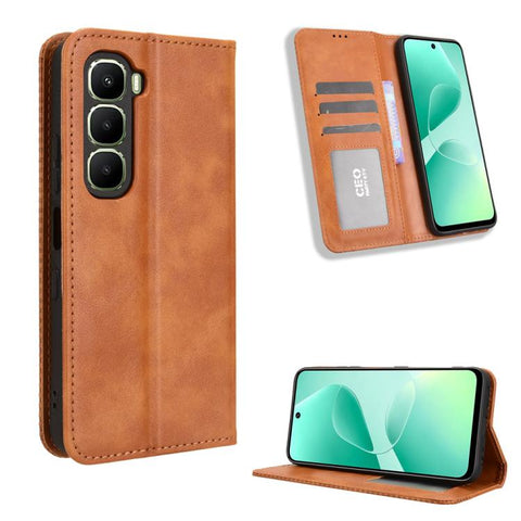 Magnetic Buckle Retro Texture Leather Phone Case, For Infinix Hot 70 Pro 5G, For Infinix GT 50 Pro 5G, For Infinix Hot 70 4G, For Infinix Note 60 Ultra 5G, For Infinix Note Edge 5G, For Infinix Smart 20 4G, For Infinix Note 60 / 60 Pro 5G              ...