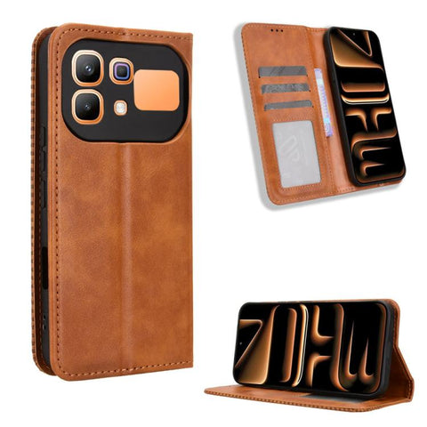 Magnetic Buckle Retro Texture Leather Phone Case, For Infinix Hot 70 Pro 5G, For Infinix GT 50 Pro 5G, For Infinix Hot 70 4G, For Infinix Note 60 Ultra 5G, For Infinix Note Edge 5G, For Infinix Smart 20 4G, For Infinix Note 60 / 60 Pro 5G              ...