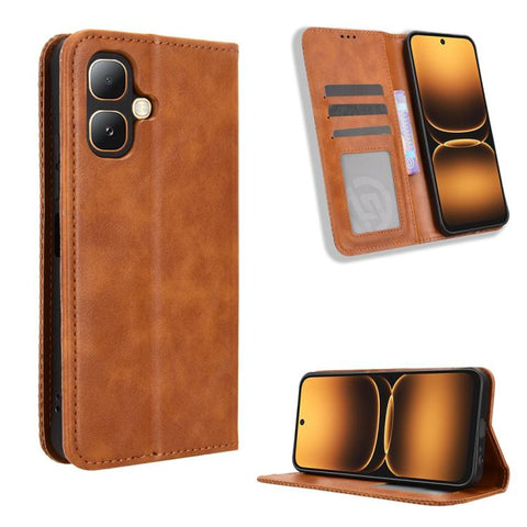 Magnetic Buckle Retro Texture Leather Phone Case, For Infinix Hot 70 Pro 5G, For Infinix GT 50 Pro 5G, For Infinix Hot 70 4G, For Infinix Note 60 Ultra 5G, For Infinix Note Edge 5G, For Infinix Smart 20 4G, For Infinix Note 60 / 60 Pro 5G              ...