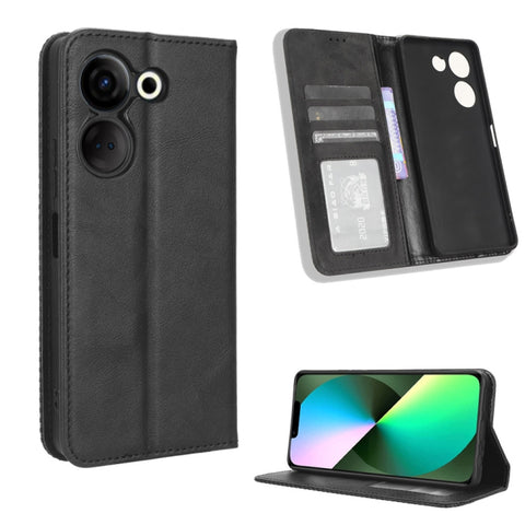 Magnetic Buckle Retro Texture Leather Phone Case, For Tecno Pova 6 Pro 5G, For Tecno Spark 20 Pro+ 4G, For Tecno Spark 20 Pro 4G, For Tecno Spark Go 2024, For Tecno Spark 20 4G, For Tecno Pova 5 Pro LH8n, For Tecno Pova Neo 3, For Tenco Pova 5 4G      ...