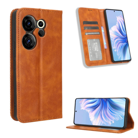 Magnetic Buckle Retro Texture Leather Phone Case, For Tecno Pova 6 Pro 5G, For Tecno Spark 20 Pro+ 4G, For Tecno Spark 20 Pro 4G, For Tecno Spark Go 2024, For Tecno Spark 20 4G, For Tecno Pova 5 Pro LH8n, For Tecno Pova Neo 3, For Tenco Pova 5 4G      ...
