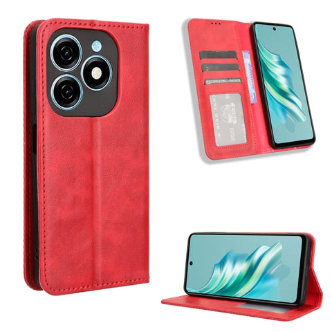 Magnetic Buckle Retro Texture Leather Phone Case, For Tecno Pova 6 Pro 5G, For Tecno Spark 20 Pro+ 4G, For Tecno Spark 20 Pro 4G, For Tecno Spark Go 2024, For Tecno Spark 20 4G, For Tecno Pova 5 Pro LH8n, For Tecno Pova Neo 3, For Tenco Pova 5 4G      ...