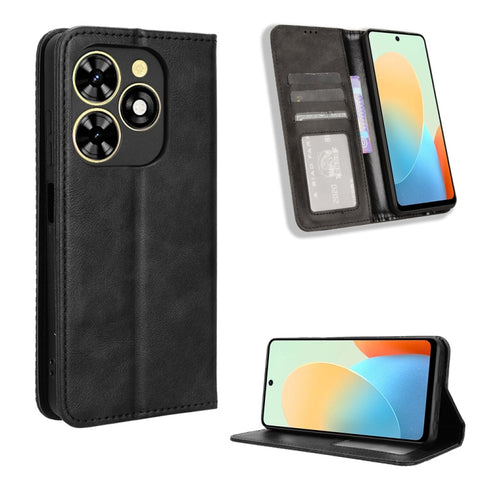 Magnetic Buckle Retro Texture Leather Phone Case, For Tecno Pova 6 Pro 5G, For Tecno Spark 20 Pro+ 4G, For Tecno Spark 20 Pro 4G, For Tecno Spark Go 2024, For Tecno Spark 20 4G, For Tecno Pova 5 Pro LH8n, For Tecno Pova Neo 3, For Tenco Pova 5 4G      ...