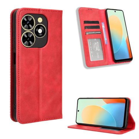 Magnetic Buckle Retro Texture Leather Phone Case, For Tecno Pova 6 Pro 5G, For Tecno Spark 20 Pro+ 4G, For Tecno Spark 20 Pro 4G, For Tecno Spark Go 2024, For Tecno Spark 20 4G, For Tecno Pova 5 Pro LH8n, For Tecno Pova Neo 3, For Tenco Pova 5 4G      ...