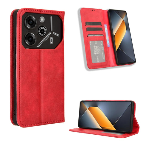 Magnetic Buckle Retro Texture Leather Phone Case, For Tecno Pova 6 Pro 5G, For Tecno Spark 20 Pro+ 4G, For Tecno Spark 20 Pro 4G, For Tecno Spark Go 2024, For Tecno Spark 20 4G, For Tecno Pova 5 Pro LH8n, For Tecno Pova Neo 3, For Tenco Pova 5 4G      ...