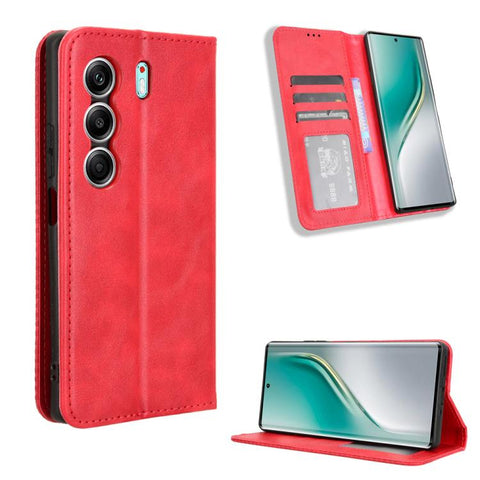 Magnetic Buckle Retro Texture Leather Phone Case, For Tecno Pova 7 Pro 5G, For Tecno Pova 7 5G, For Tecno Spark 40 Pro+ 4G, For Tecno Spark 40 Pro 4G, For Tecno Spark 40 4G, For Tecno Pova 7 Ultra 5G, For Tecno Pova 7 4G, For Tecno Spark Go 2 4G       ...