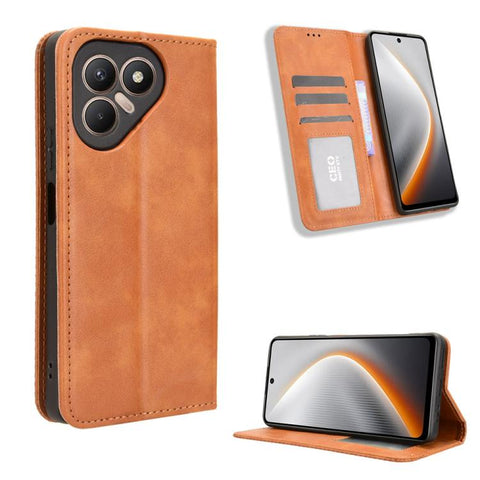 Magnetic Buckle Retro Texture Leather Phone Case, For Tecno Pova 7 Pro 5G, For Tecno Pova 7 5G, For Tecno Spark 40 Pro+ 4G, For Tecno Spark 40 Pro 4G, For Tecno Spark 40 4G, For Tecno Pova 7 Ultra 5G, For Tecno Pova 7 4G, For Tecno Spark Go 2 4G       ...