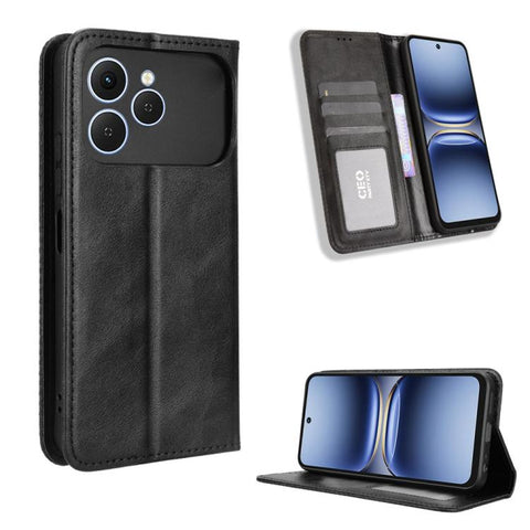 Magnetic Buckle Retro Texture Leather Phone Case, For Tecno Pova 7 Pro 5G, For Tecno Pova 7 5G, For Tecno Spark 40 Pro+ 4G, For Tecno Spark 40 Pro 4G, For Tecno Spark 40 4G, For Tecno Pova 7 Ultra 5G, For Tecno Pova 7 4G, For Tecno Spark Go 2 4G       ...