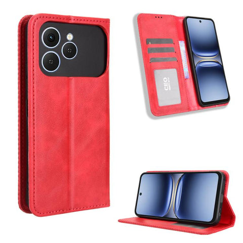 Magnetic Buckle Retro Texture Leather Phone Case, For Tecno Pova 7 Pro 5G, For Tecno Pova 7 5G, For Tecno Spark 40 Pro+ 4G, For Tecno Spark 40 Pro 4G, For Tecno Spark 40 4G, For Tecno Pova 7 Ultra 5G, For Tecno Pova 7 4G, For Tecno Spark Go 2 4G       ...