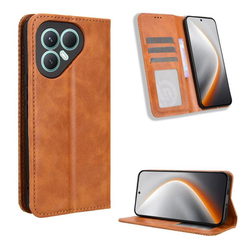 Magnetic Buckle Retro Texture Leather Phone Case, For Tecno Pova 7 Pro 5G, For Tecno Pova 7 5G, For Tecno Spark 40 Pro+ 4G, For Tecno Spark 40 Pro 4G, For Tecno Spark 40 4G, For Tecno Pova 7 Ultra 5G, For Tecno Pova 7 4G, For Tecno Spark Go 2 4G       ...