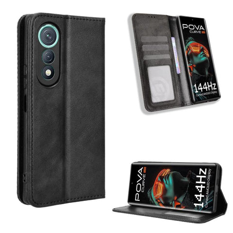 Magnetic Buckle Retro Texture Leather Phone Case, For Tecno Pova 7 Pro 5G, For Tecno Pova 7 5G, For Tecno Spark 40 Pro+ 4G, For Tecno Spark 40 Pro 4G, For Tecno Spark 40 4G, For Tecno Pova 7 Ultra 5G, For Tecno Pova 7 4G, For Tecno Spark Go 2 4G       ...