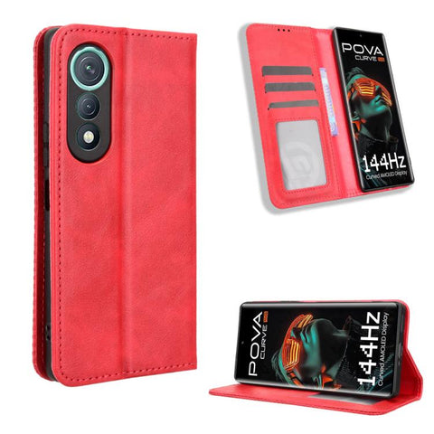 Magnetic Buckle Retro Texture Leather Phone Case, For Tecno Pova 7 Pro 5G, For Tecno Pova 7 5G, For Tecno Spark 40 Pro+ 4G, For Tecno Spark 40 Pro 4G, For Tecno Spark 40 4G, For Tecno Pova 7 Ultra 5G, For Tecno Pova 7 4G, For Tecno Spark Go 2 4G       ...