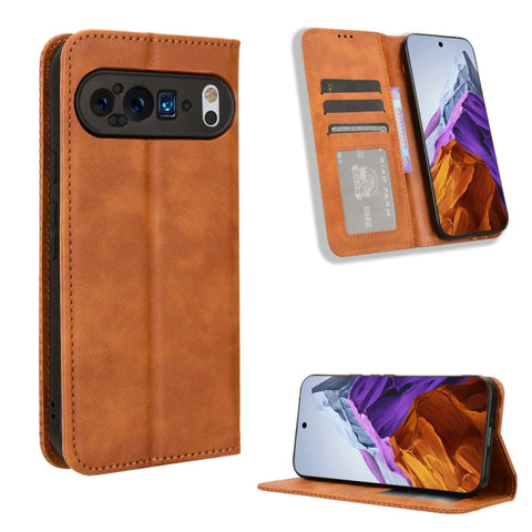 Magnetic Buckle Retro Texture Leather Phone Case, For Google Pixel 11 Pro XL, For Google Pixel 11 Pro / 11, For Google Pixel 10 Pro XL, For Google Pixel 10 Pro / 10, For Google Pixel 9a, For Google Pixel 9 Pro, For Google Pixel 9, For Google Pixel 8a  ...