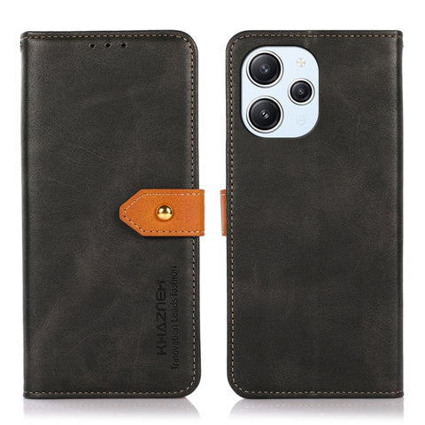 KHAZNEH Dual-color Cowhide Texture Flip Leather Phone Case, For Xiaomi Redmi Note 12S 4G, For Xiaomi Redmi 12 4G