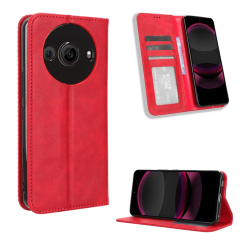 Magnetic Buckle Retro Texture Leather Phone Case, For Sharp Aquos wish6, For Sharp Aquos R11, For Sharp Aquos Sense10, For Sharp Aquos R10, For Sharp Aquos wish5, For Sharp Basio Active3, For Sharp Aquos Sense9, For Sharp Aquos R9 Pro                  ...