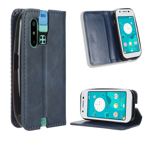 Magnetic Buckle Retro Texture Leather Phone Case, For Sharp Aquos R8, For Sharp Mamorino6