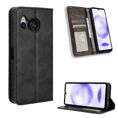 Magnetic Buckle Retro Texture Leather Phone Case, For Sharp Aquos wish6, For Sharp Aquos R11, For Sharp Aquos Sense10, For Sharp Aquos R10, For Sharp Aquos wish5, For Sharp Basio Active3, For Sharp Aquos Sense9, For Sharp Aquos R9 Pro                  ...