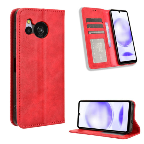 Magnetic Buckle Retro Texture Leather Phone Case, For Sharp Aquos wish6, For Sharp Aquos R11, For Sharp Aquos Sense10, For Sharp Aquos R10, For Sharp Aquos wish5, For Sharp Basio Active3, For Sharp Aquos Sense9, For Sharp Aquos R9 Pro                  ...