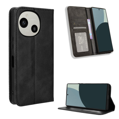 Magnetic Buckle Retro Texture Leather Phone Case, For Sharp Aquos wish6, For Sharp Aquos R11, For Sharp Aquos Sense10, For Sharp Aquos R10, For Sharp Aquos wish5, For Sharp Basio Active3, For Sharp Aquos Sense9, For Sharp Aquos R9 Pro                  ...