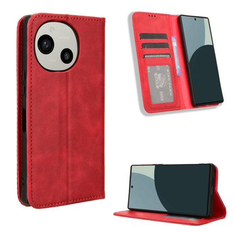 Magnetic Buckle Retro Texture Leather Phone Case, For Sharp Aquos wish6, For Sharp Aquos R11, For Sharp Aquos Sense10, For Sharp Aquos R10, For Sharp Aquos wish5, For Sharp Basio Active3, For Sharp Aquos Sense9, For Sharp Aquos R9 Pro                  ...