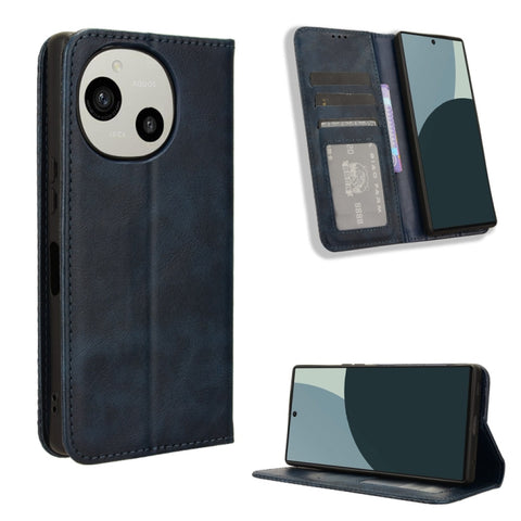 Magnetic Buckle Retro Texture Leather Phone Case, For Sharp Aquos wish6, For Sharp Aquos R11, For Sharp Aquos Sense10, For Sharp Aquos R10, For Sharp Aquos wish5, For Sharp Basio Active3, For Sharp Aquos Sense9, For Sharp Aquos R9 Pro                  ...