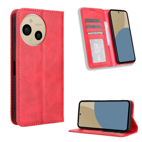 Magnetic Buckle Retro Texture Leather Phone Case, For Sharp Aquos wish6, For Sharp Aquos R11, For Sharp Aquos Sense10, For Sharp Aquos R10, For Sharp Aquos wish5, For Sharp Basio Active3, For Sharp Aquos Sense9, For Sharp Aquos R9 Pro                  ...
