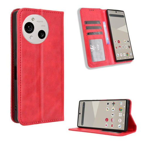 Magnetic Buckle Retro Texture Leather Phone Case, For Sharp Aquos wish6, For Sharp Aquos R11, For Sharp Aquos Sense10, For Sharp Aquos R10, For Sharp Aquos wish5, For Sharp Basio Active3, For Sharp Aquos Sense9, For Sharp Aquos R9 Pro                  ...