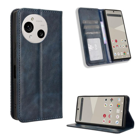 Magnetic Buckle Retro Texture Leather Phone Case, For Sharp Aquos wish6, For Sharp Aquos R11, For Sharp Aquos Sense10, For Sharp Aquos R10, For Sharp Aquos wish5, For Sharp Basio Active3, For Sharp Aquos Sense9, For Sharp Aquos R9 Pro                  ...
