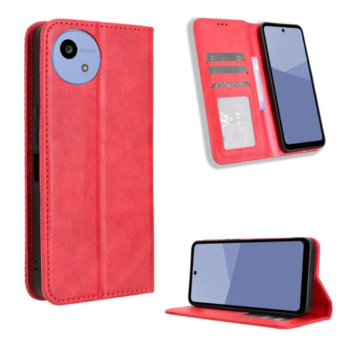 Magnetic Buckle Retro Texture Leather Phone Case, For Sharp Aquos wish6, For Sharp Aquos R11, For Sharp Aquos Sense10, For Sharp Aquos R10, For Sharp Aquos wish5, For Sharp Basio Active3, For Sharp Aquos Sense9, For Sharp Aquos R9 Pro                  ...