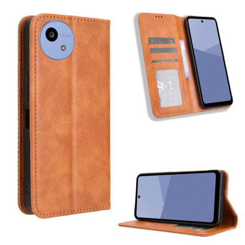 Magnetic Buckle Retro Texture Leather Phone Case, For Sharp Aquos wish6, For Sharp Aquos R11, For Sharp Aquos Sense10, For Sharp Aquos R10, For Sharp Aquos wish5, For Sharp Basio Active3, For Sharp Aquos Sense9, For Sharp Aquos R9 Pro                  ...