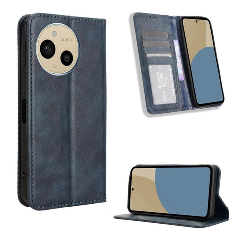Magnetic Buckle Retro Texture Leather Phone Case, For Sharp Aquos wish6, For Sharp Aquos R11, For Sharp Aquos Sense10, For Sharp Aquos R10, For Sharp Aquos wish5, For Sharp Basio Active3, For Sharp Aquos Sense9, For Sharp Aquos R9 Pro                  ...