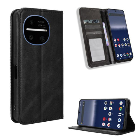 Magnetic Buckle Retro Texture Leather Phone Case, For Sharp Aquos wish6, For Sharp Aquos R11, For Sharp Aquos Sense10, For Sharp Aquos R10, For Sharp Aquos wish5, For Sharp Basio Active3, For Sharp Aquos Sense9, For Sharp Aquos R9 Pro                  ...