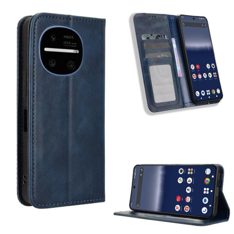 Magnetic Buckle Retro Texture Leather Phone Case, For Sharp Aquos wish6, For Sharp Aquos R11, For Sharp Aquos Sense10, For Sharp Aquos R10, For Sharp Aquos wish5, For Sharp Basio Active3, For Sharp Aquos Sense9, For Sharp Aquos R9 Pro                  ...