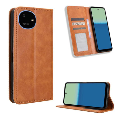 Magnetic Buckle Retro Texture Leather Phone Case, For Sharp Aquos wish6, For Sharp Aquos R11, For Sharp Aquos Sense10, For Sharp Aquos R10, For Sharp Aquos wish5, For Sharp Basio Active3, For Sharp Aquos Sense9, For Sharp Aquos R9 Pro                  ...