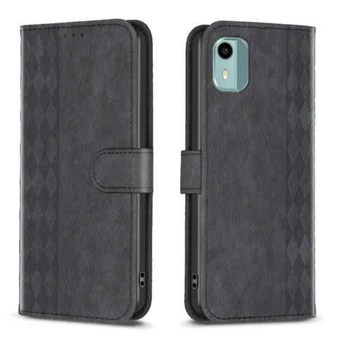 Plaid Embossed Leather Phone Case, For Nokia C12, For Nokia G42/G310, For Nokia C22, For Nokia C32, For Nokia G21 / G11, For Nokia G22