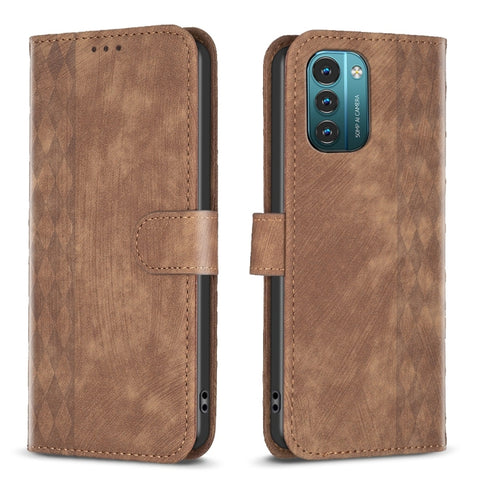 Plaid Embossed Leather Phone Case, For Nokia C12, For Nokia G42/G310, For Nokia C22, For Nokia C32, For Nokia G21 / G11, For Nokia G22