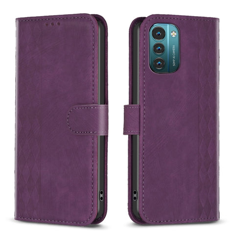 Plaid Embossed Leather Phone Case, For Nokia C12, For Nokia G42/G310, For Nokia C22, For Nokia C32, For Nokia G21 / G11, For Nokia G22