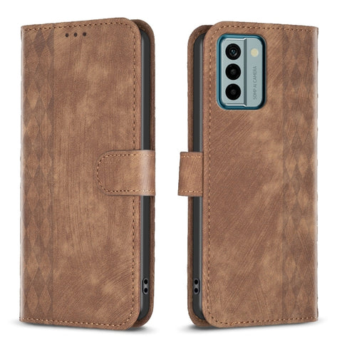 Plaid Embossed Leather Phone Case, For Nokia C12, For Nokia G42/G310, For Nokia C22, For Nokia C32, For Nokia G21 / G11, For Nokia G22