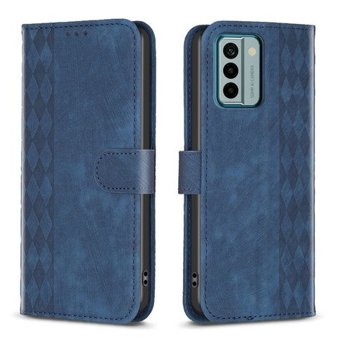 Plaid Embossed Leather Phone Case, For Nokia C12, For Nokia G42/G310, For Nokia C22, For Nokia C32, For Nokia G21 / G11, For Nokia G22