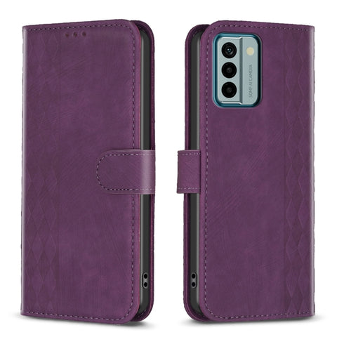 Plaid Embossed Leather Phone Case, For Nokia C12, For Nokia G42/G310, For Nokia C22, For Nokia C32, For Nokia G21 / G11, For Nokia G22