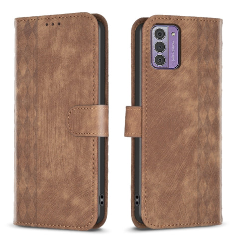Plaid Embossed Leather Phone Case, For Nokia C12, For Nokia G42/G310, For Nokia C22, For Nokia C32, For Nokia G21 / G11, For Nokia G22