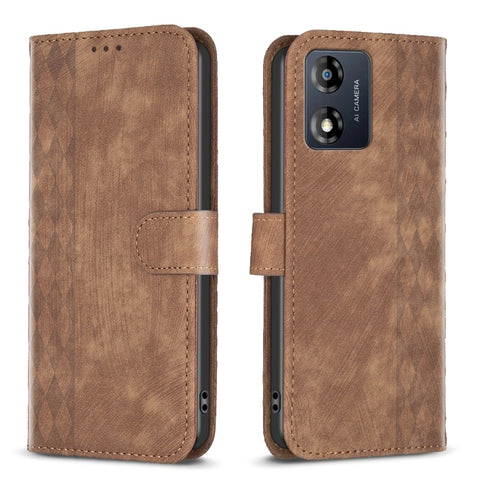 Plaid Embossed Leather Phone Case, For Motorola Moto E13 4G, For Motorola Moto G14 4G, For Motorola Moto G13 4G /G53 5G, For Motorola Moto G73 5G