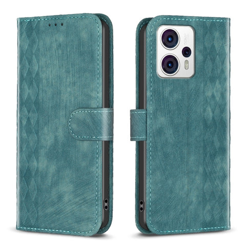 Plaid Embossed Leather Phone Case, For Motorola Moto E13 4G, For Motorola Moto G14 4G, For Motorola Moto G13 4G /G53 5G, For Motorola Moto G73 5G