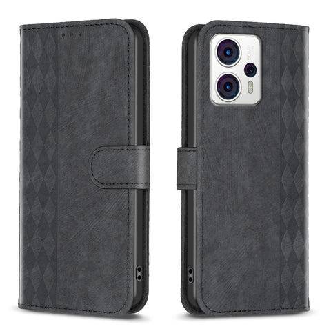 Plaid Embossed Leather Phone Case, For Motorola Moto E13 4G, For Motorola Moto G14 4G, For Motorola Moto G13 4G /G53 5G, For Motorola Moto G73 5G