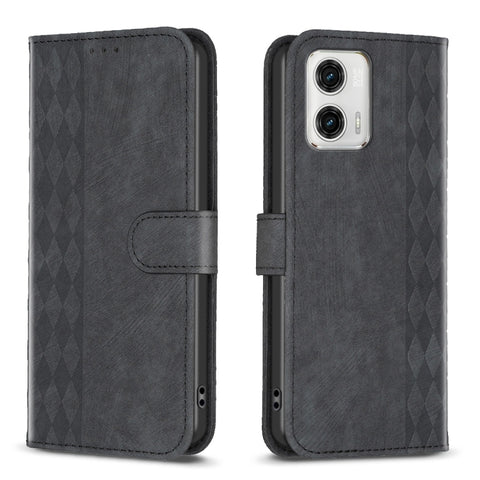 Plaid Embossed Leather Phone Case, For Motorola Moto E13 4G, For Motorola Moto G14 4G, For Motorola Moto G13 4G /G53 5G, For Motorola Moto G73 5G