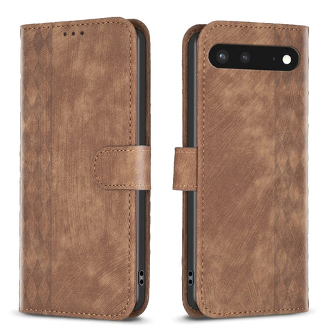 Plaid Embossed Leather Phone Case, For Google Pixel 7, For Google Pixel 7a, For Google Pixel 7 Pro, For Google Pixel 8, For Google Pixel 8 Pro
